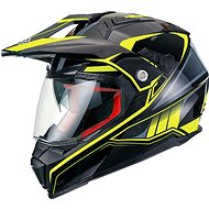 MAXX - FS 606 Enduro with sun visor black-green reflective XL - Motorbike Helmet