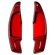 T-Carbon carbon steering wheel paddles for BMW G series, Toyota Supra A90, red carbon - Paddle Shifters