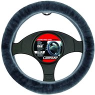 Carpoint Steering wheel cover sheep wool grey - Steering Wheel Cover