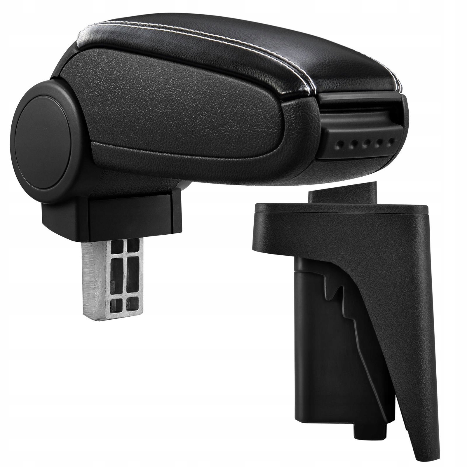PROTEC Armrest of the Audi A3 S3 8P synthetic leather black, white stitching 2004-2010 - Elbow Rest