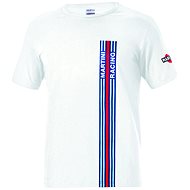 Sparco T-shirt with stripes Martini Racing, white, size M - T-Shirt