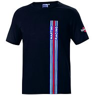Sparco T-shirt with stripes Martini Racing, black, size M - T-Shirt