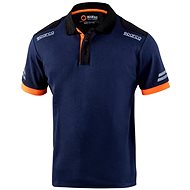 Sparco technical polo shirt Toledo, blue-orange, size L - T-Shirt