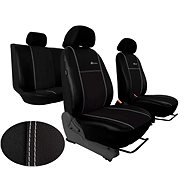 SIXTOL Leather Car Seat Covers with Alcantara EXCLUSIVE Black - Car Seat Covers