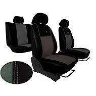 SIXTOL Leather Car Seat Covers with Alcantara EXCLUSIVE light grey - Car Seat Covers