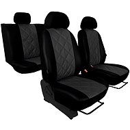 SIXTOL EMBOSSY carpets, leather, diamond pattern, gray - Car Seat Covers