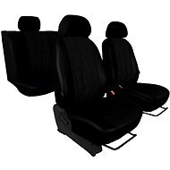 SIXTOL Carpets EMBOSSY leather, striped plastic pattern, black - Car Seat Covers