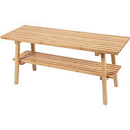 Shoe rack, 1 shelf, solid bamboo, natural shade - Shoe Rack