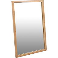 Wall mirror, 40 × 60 cm, solid bamboo, natural shade - Mirror
