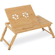 Folding laptop table, solid bamboo, natural shade - Laptop Table
