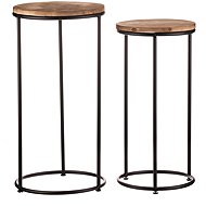 Flower stands, metal and wood, black frame 2 pcs - Flower Stand