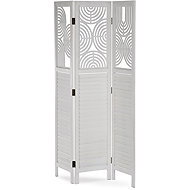 3-part wooden screen, solid spruce, white - Room Divider