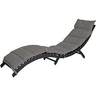 Garden deckchair Aqualo, foldable, aluminium, grey - Garden Lounger