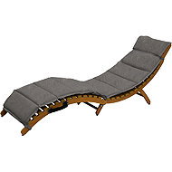 Garden deckchair Aqualo, foldable, aluminium, natural - Garden Lounger