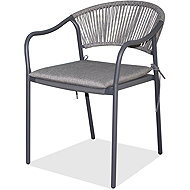 Garden chair Lona, metal, grey, polyrattan - Garden Chair