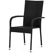 Garden chair Sano, black artificial rattan, metal, stackable - Garden Chair