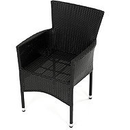 Garden chair Sera, black artificial rattan, metal, stackable - Garden Chair