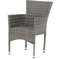Garden chair Sento, grey artificial rattan, metal, stackable - Garden Chair