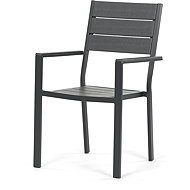 Garden set Belermo, table 156 × 80 cm, grey metal, polywood top, 6 chairs - Garden Furniture