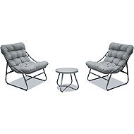 Garden set 1+2 Levanto, metal, tempered glass, grey - Garden Furniture