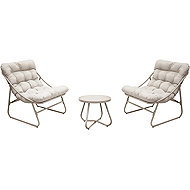 Garden set 1+2 Levanto, metal, tempered glass, beige - Garden Furniture