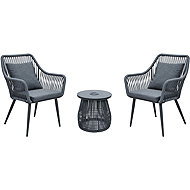 Garden set 1+2 Lunara, metal, tempered glass, grey - Garden Furniture