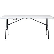 White camping table 180 × 70 Flexor, foldable, with handle for easy carrying - Garden Table