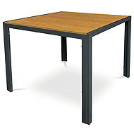 Garden table 90 × 90 × 73 Terano, polywood top in oak, grey metal structure - Garden Table