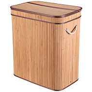 Bamboo laundry basket, with lid, natural colour - Laundry Basket