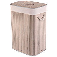 Bamboo laundry basket, with lid, gray - Laundry Basket