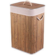 Bamboo laundry basket, with lid, dark gray - Laundry Basket