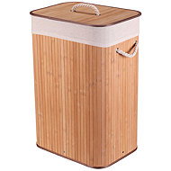 Bamboo laundry basket, with lid, natural - Laundry Basket