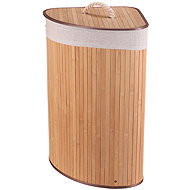 Bamboo laundry basket, corner with lid, natural - Laundry Basket
