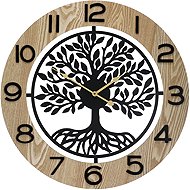 Wall clock 60 cm, MDF and metal, tree of life - Wall Clock