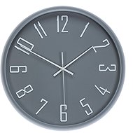 Wall clock 41 cm, plastic, white numbers, grey - Wall Clock
