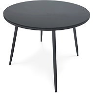 Kulatý zahradní stůl Luigi, 90 × 90, barva šedá, kov, tvrzené sklo - Garden Table