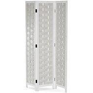 Paraván dřevěný, 3 dílný, masiv smrk, bílý - Room Divider