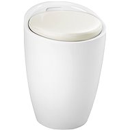Bathroom storage stool, white, diameter 36 cm - Ottoman