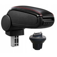 PROTEC Mini cooper from 2006 synthetic leather black, red stitching - Elbow Rest