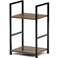 Shelf, 2 shelves, decor old wood, MDF, black lacquer - Shelving Unit