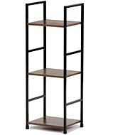 Shelf, 3 shelves, decor old wood, MDF, black lacquer - Shelving Unit