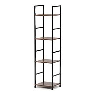 Shelf, 4 shelves, decor old wood, MDF, black lacquer - Shelving Unit