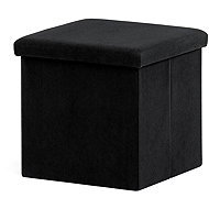 Stool with storage, black corduroy 38 × 38 × 38 cm - Ottoman
