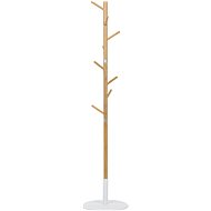 Wooden rack, solid bamboo, white + natural shade N1006 - Coat Hanger