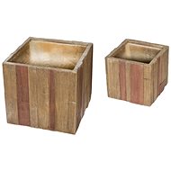 G21 Wood Cube Flowerpot - Flower Pot