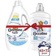 COCCOLINO Sensitive öblítő 1,8 l (72 mosás) + Care Sensitive mosógél 1,72 l (43 mosás) - Öblítő