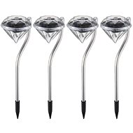 Entac 4 pcs Garden solar lamp LED Crystal, 30 cm, stainless steel, white light - Garden Lighting