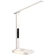 AVIDE Leather dimmable LED table lamp with display 7 W 350 lm, CCT, white - Table Lamp
