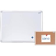 AVELI 120 × 90 cm, hliníkový rám + korková nástěnka 60 × 40 cm - Magnetic Board