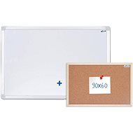 AVELI 150 × 100 cm, hliníkový rám + korková nástěnka 90 × 60 cm - Magnetic Board